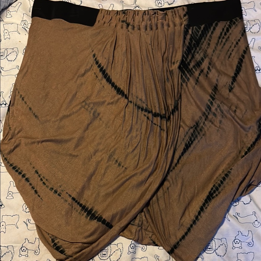 Lamb brown and Black Tie-Dye Skirt